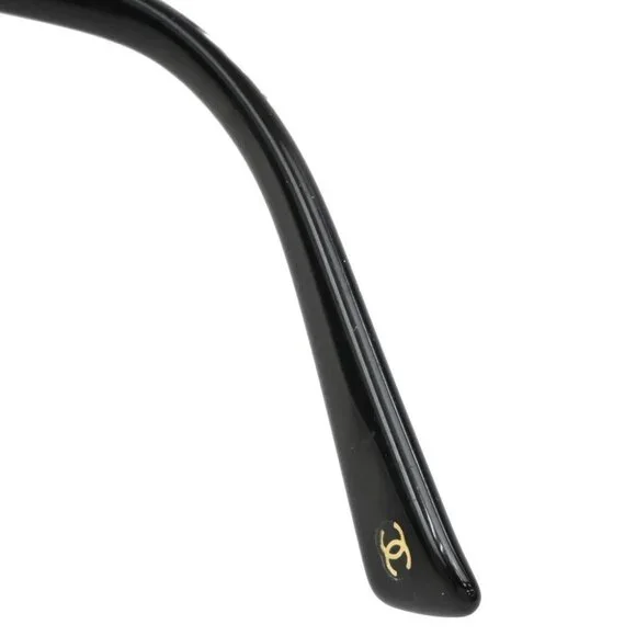 CHANEL CC Logo Sunglasses Eye Wear Plastic Black GHW 5148-A Italy 66RF645